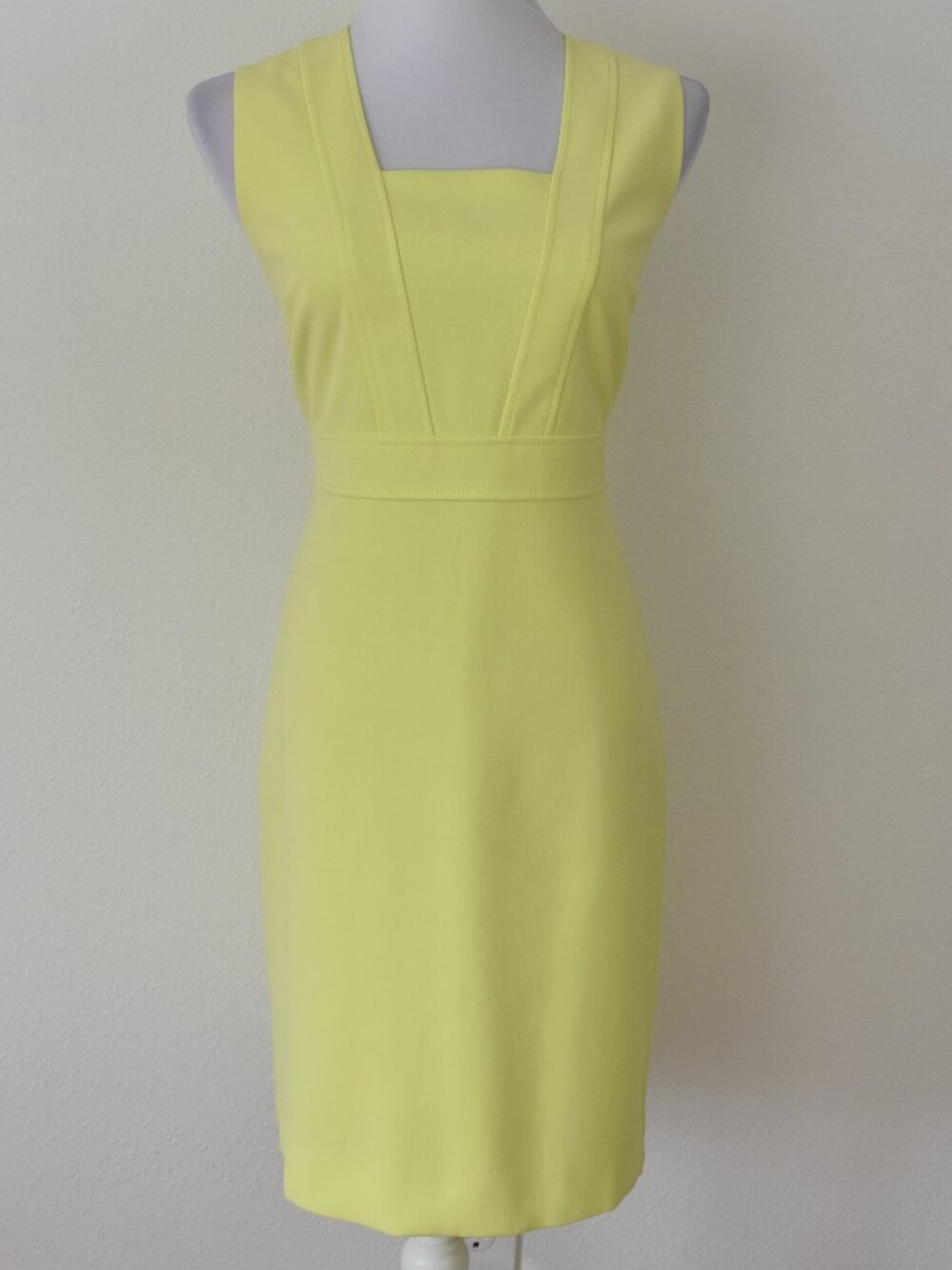 Ann Taylor Neon Chartreuse Shift Dress - 10P - Picture 3 of 11